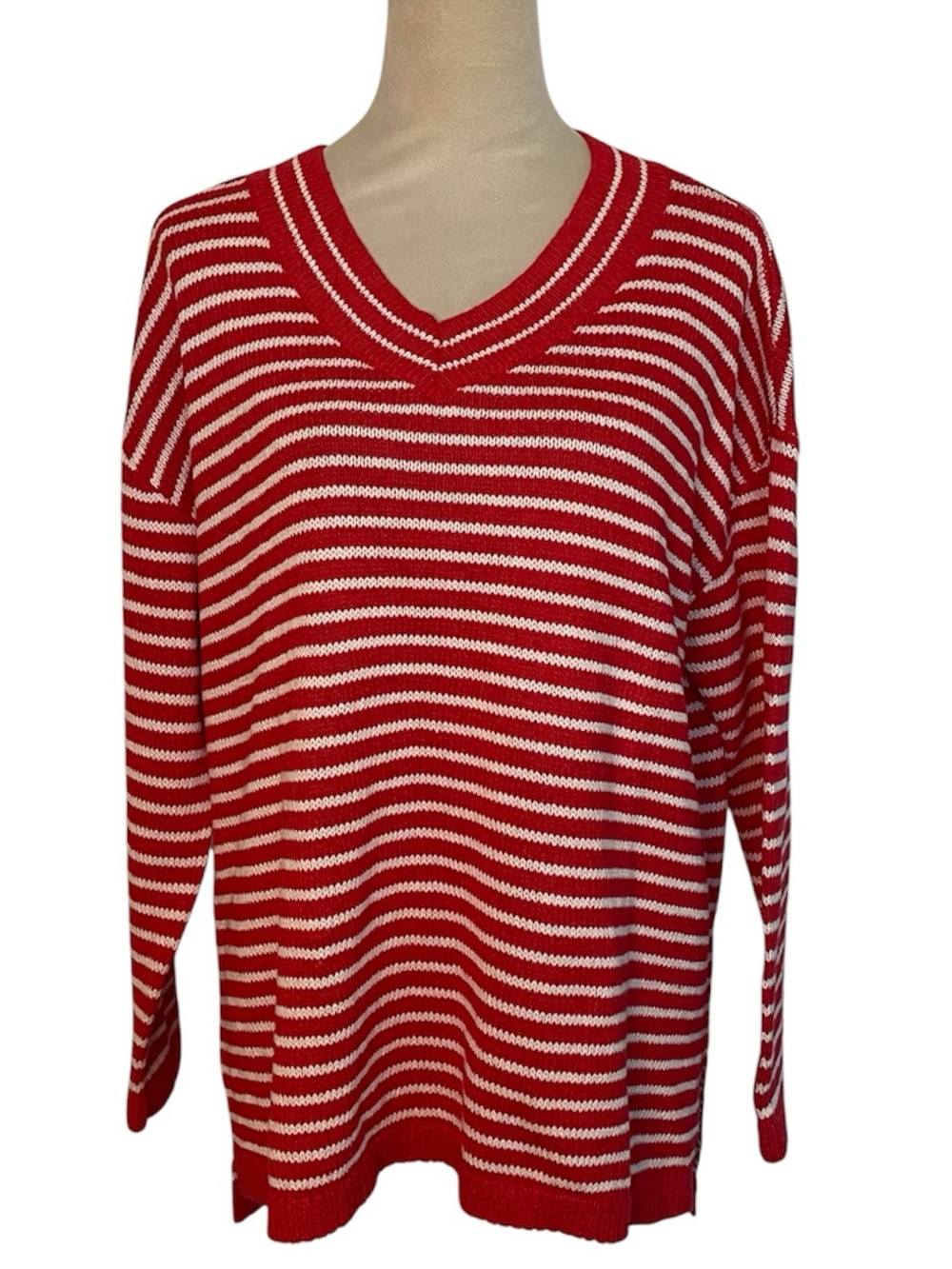 Talbots Striped Linen Blend Sweater